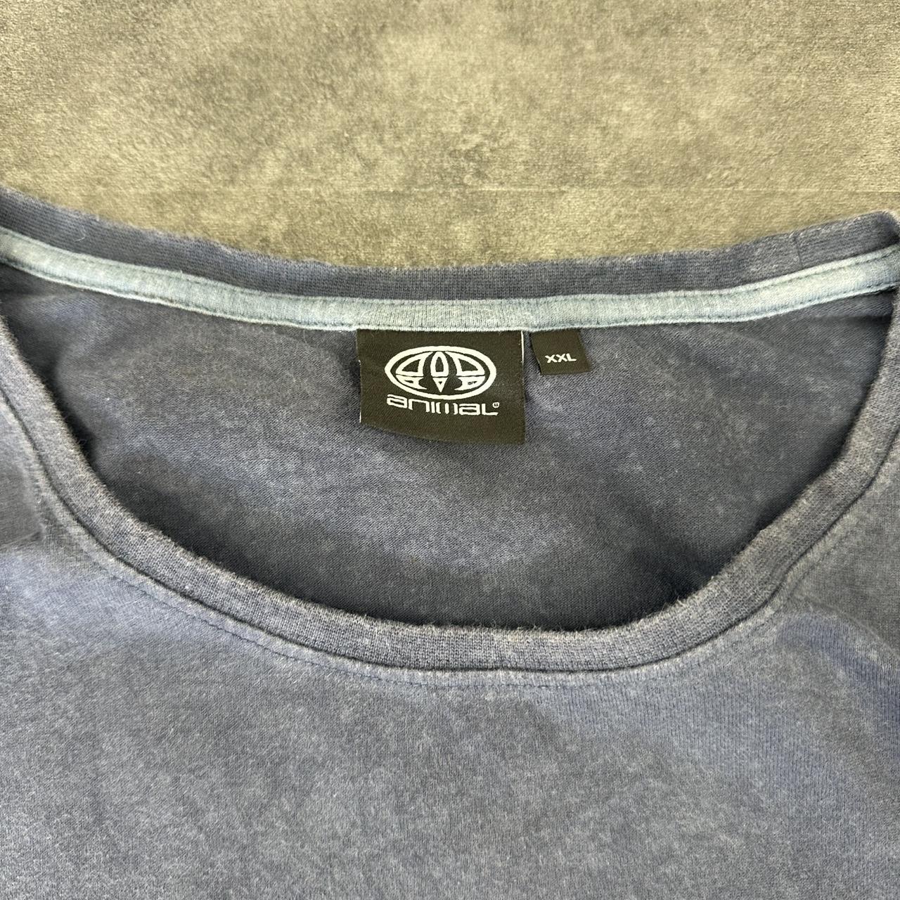 Animal 2000s Skater Skateboard square embroidered faint logo Print graphic T shirt