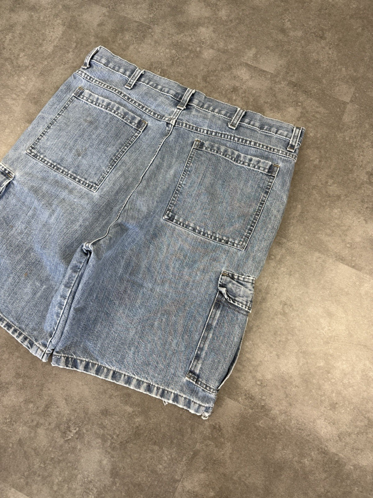 Wrangler Dungaree Vintage Baggy Carpenter 90s Y2K Denim Jorts Shorts Workwear 38