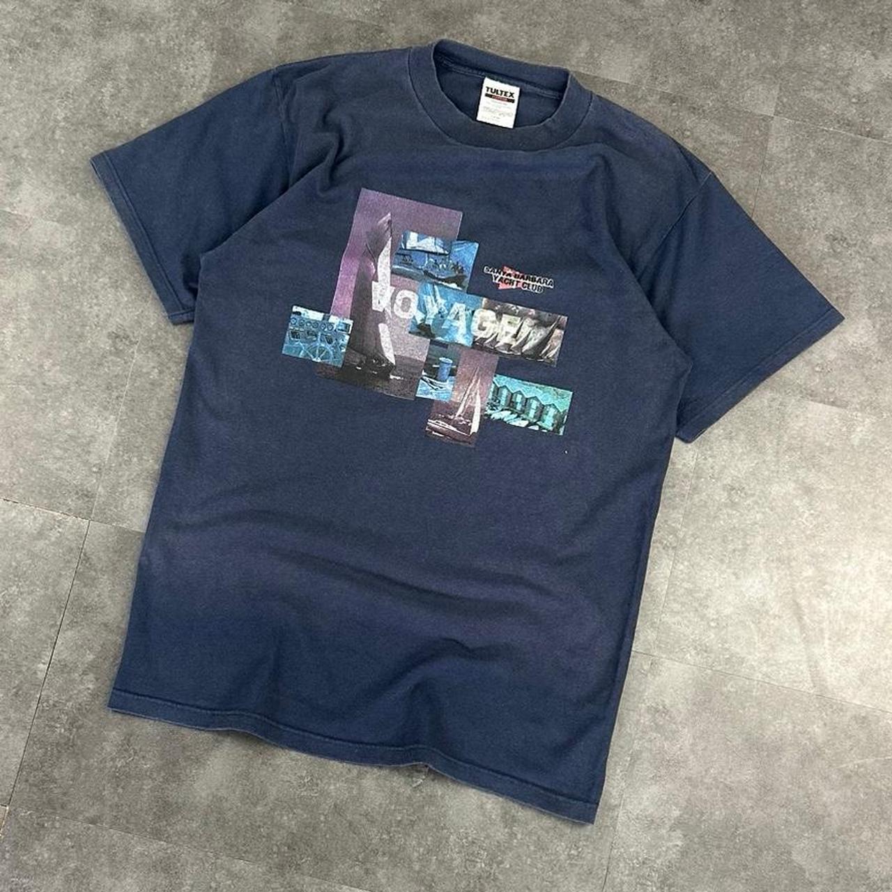 Tultex 2000s Logo Print Voyage Boat graphic logo T shirt