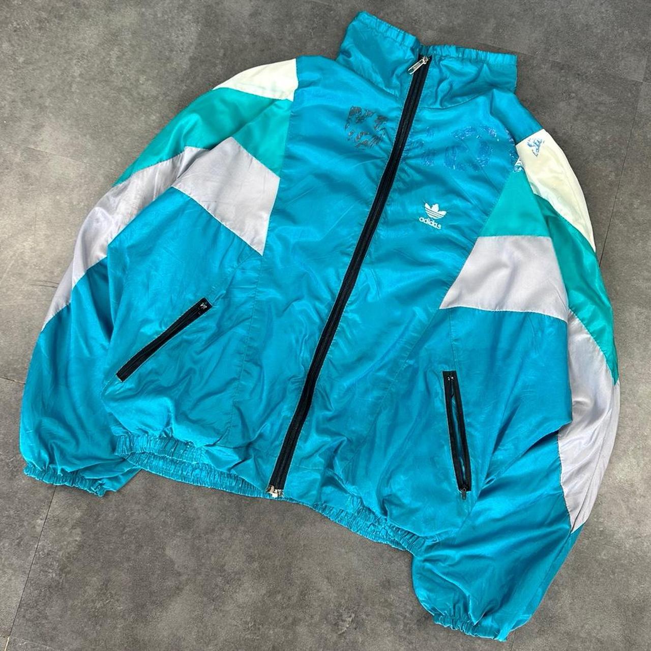 Adidas Vintage 90s button up waterproof cropped Jacket / windbreaker