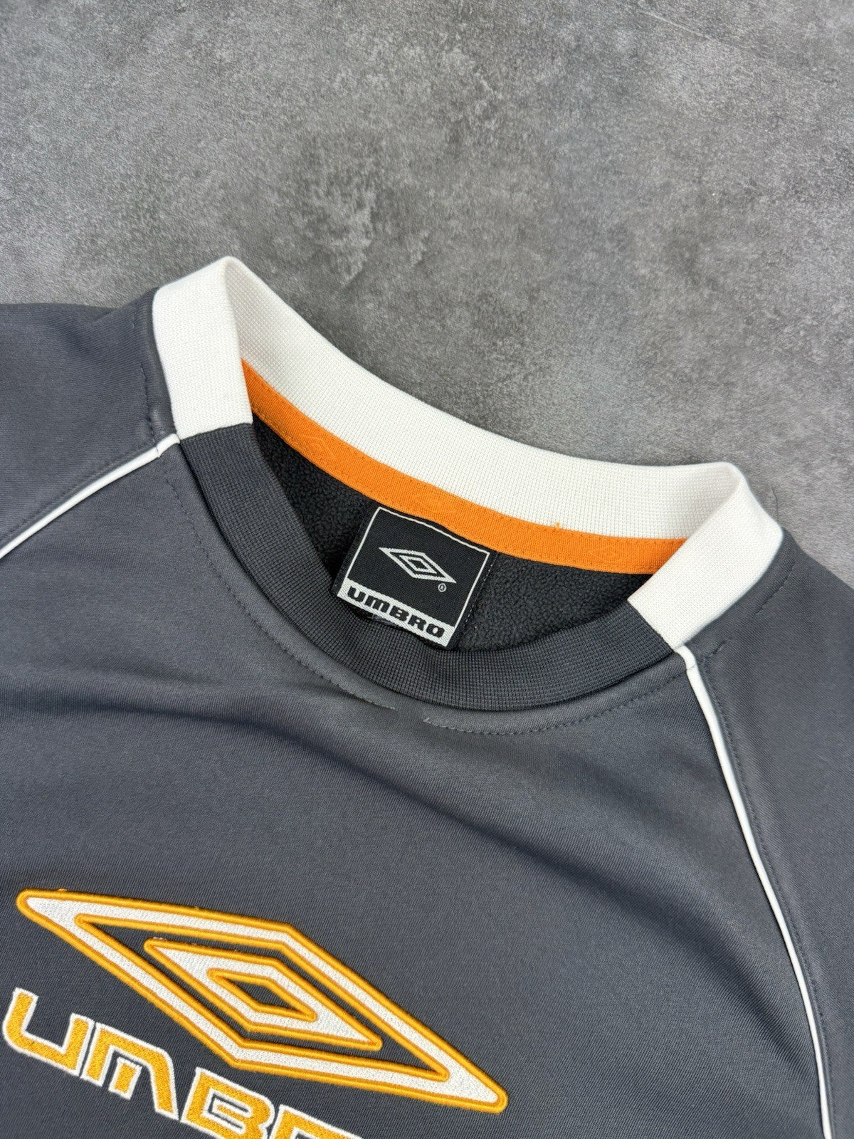 Umbro Vintage Spellout 2 Tone Training Sweatshirt 90s Sportswear Football Size S