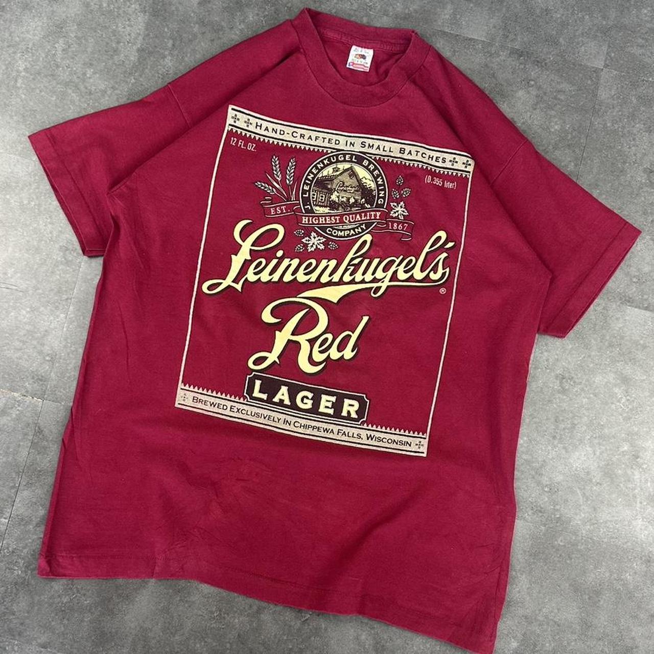Fruit Of The Loom 2000s Print graphic German Lager logo T shirt