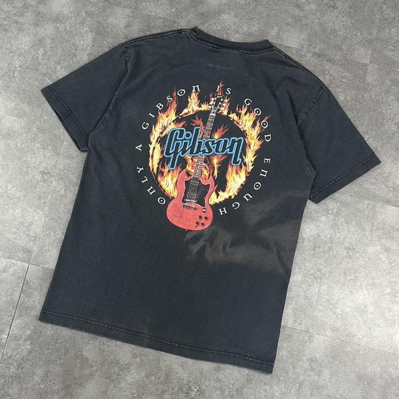 Gibson T 2000s Y2K logo Fire Guitar print design