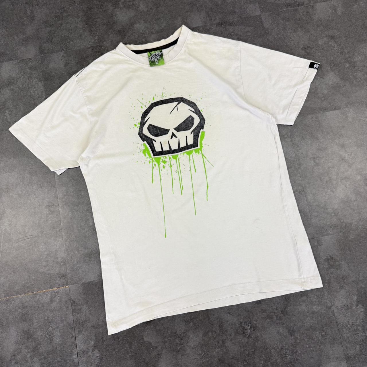 No Fear 2000s Print graphic Skull logo T shirt