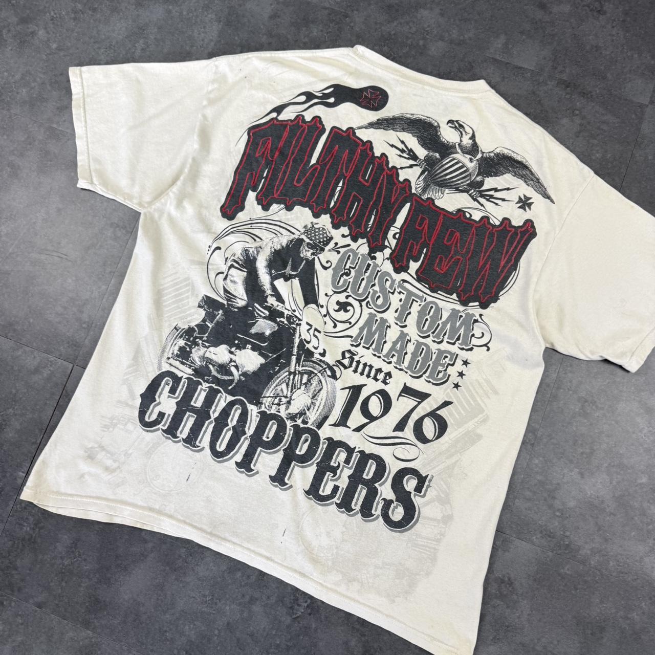 Filth Few Choppers 2000s biker grunge logo Print Logo graphic T shirt
