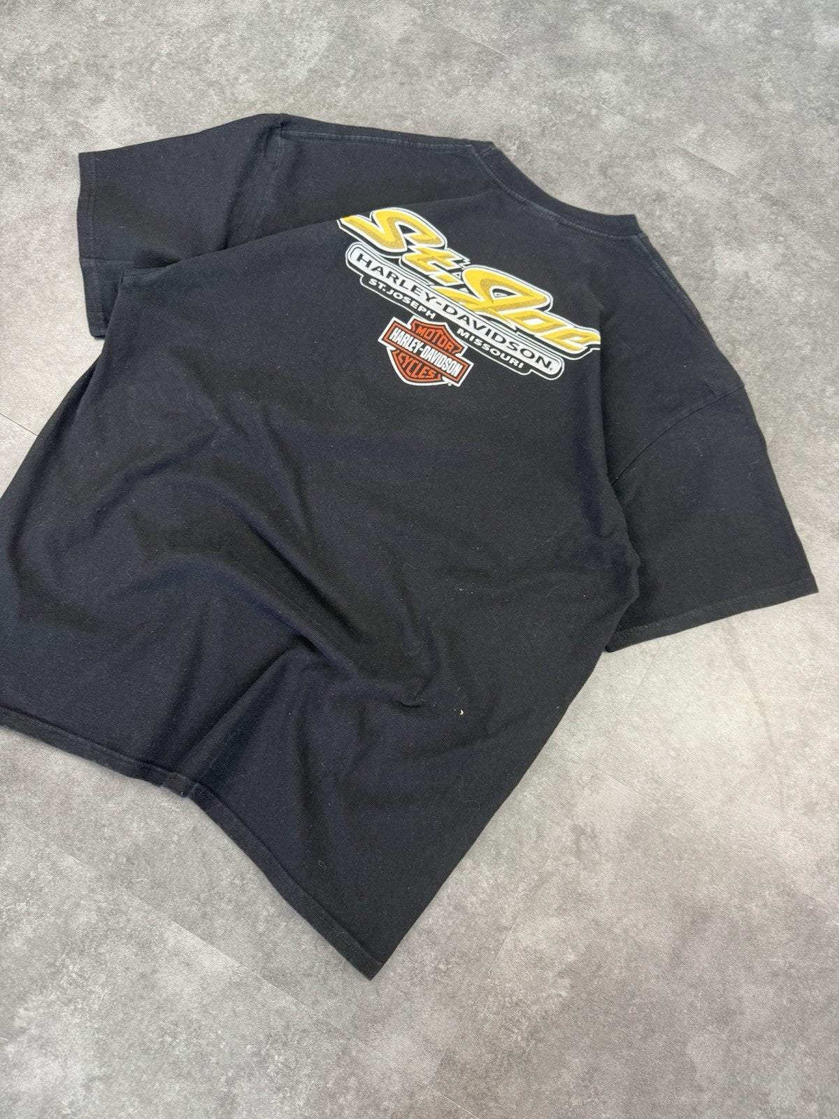 Harley Davidson Y2k Biker Grunge Spellout T-Shirt Skull Bolts Size XL