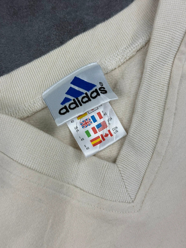 Adidas 90s Embroidered Sweatshirt Mini Logo retro y2k sportswear Cream