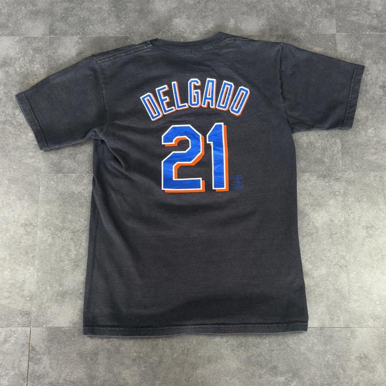 Majestic T 2000s Y2K logo Mets Team print design