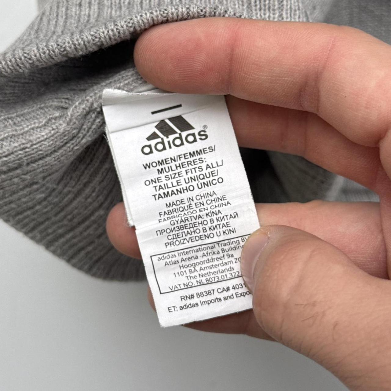 Adidas 2000s vintage sportswear winter embroidered logo beanie hat