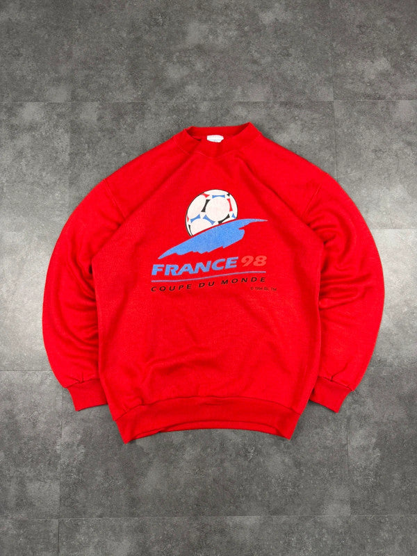 Rare Vintage France 98 World Cup Football Print Sweatshirt