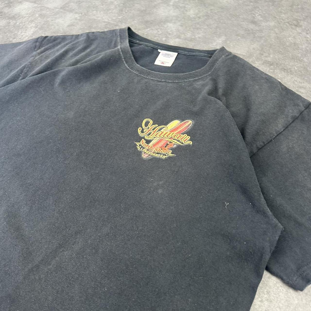 Anvil 90s Y2K Hawaii longboards Honduras print graphic logo shirt