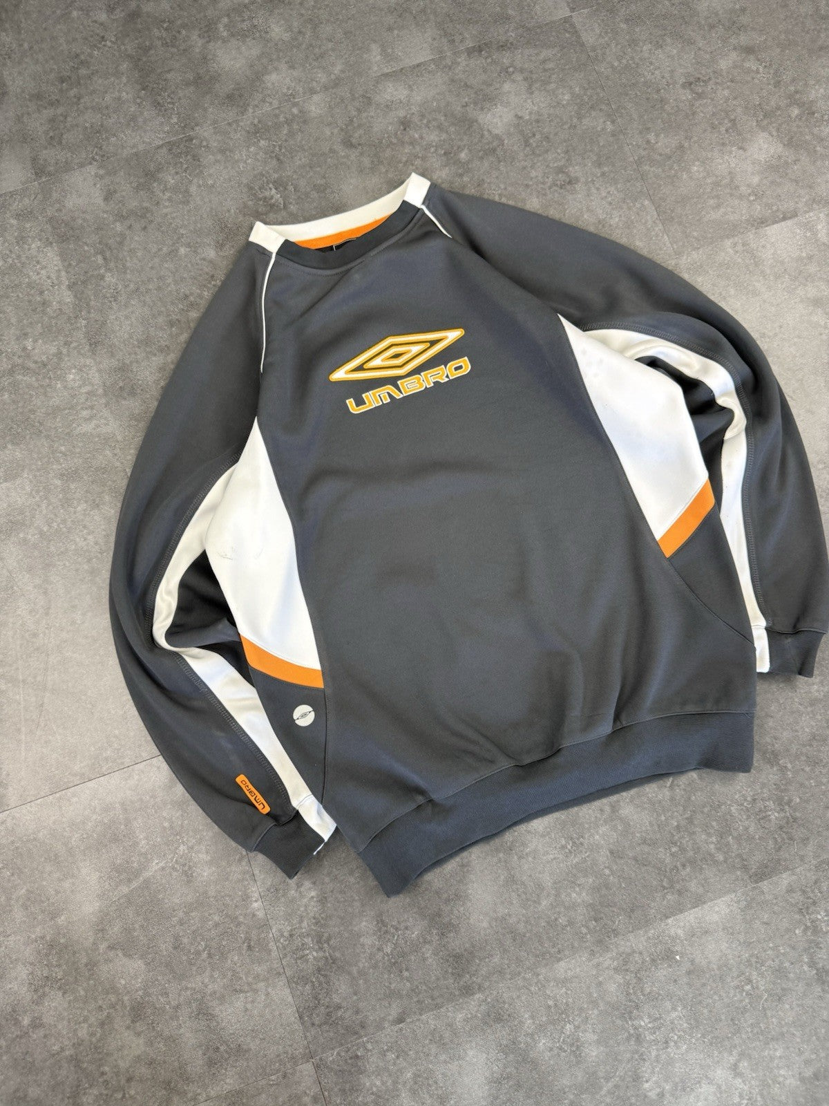 Umbro Vintage Spellout 2 Tone Training Sweatshirt 90s Sportswear Football Size S
