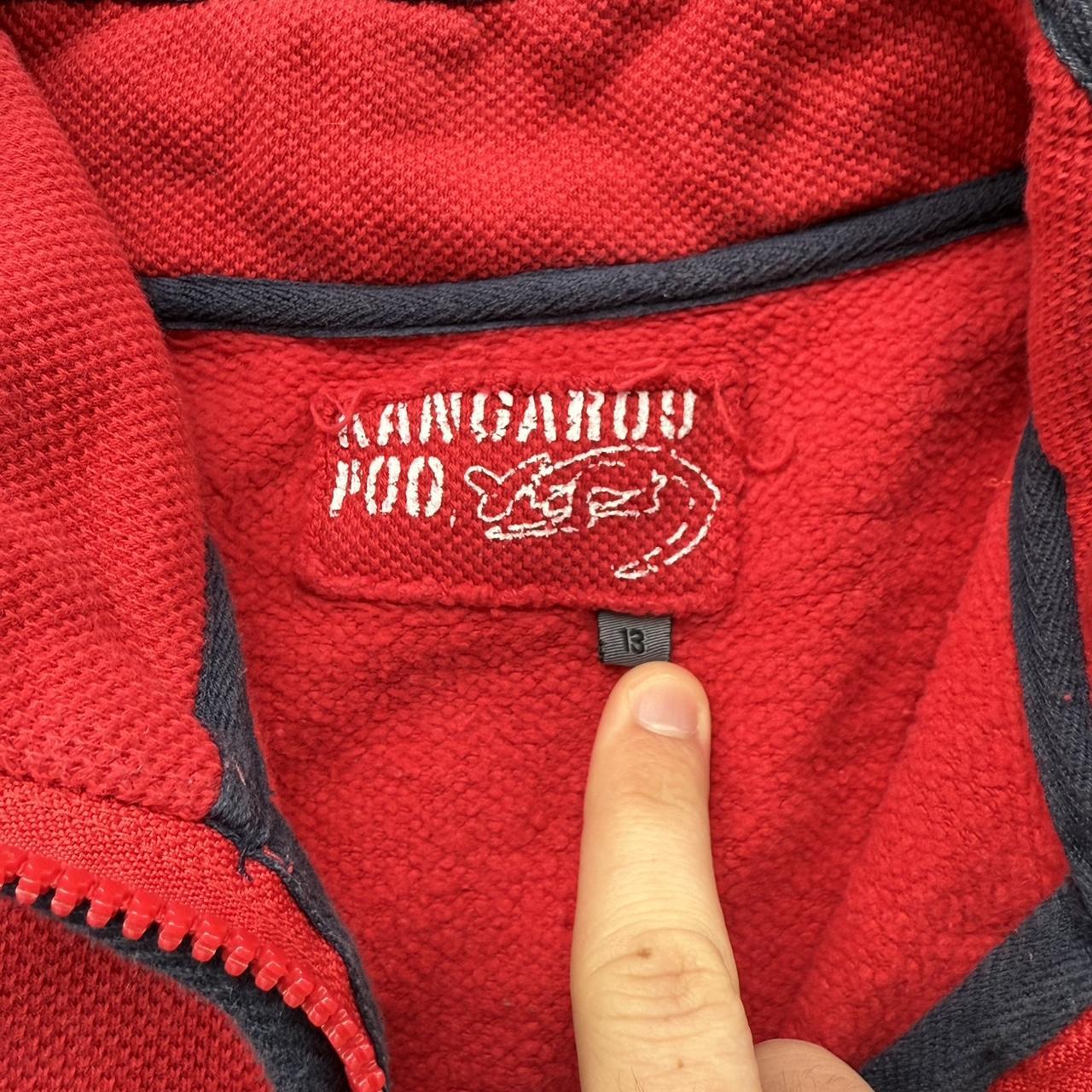 Kangaroo Poo Vintage Y2K Surfwear red 1/4 zip sweatshirt
