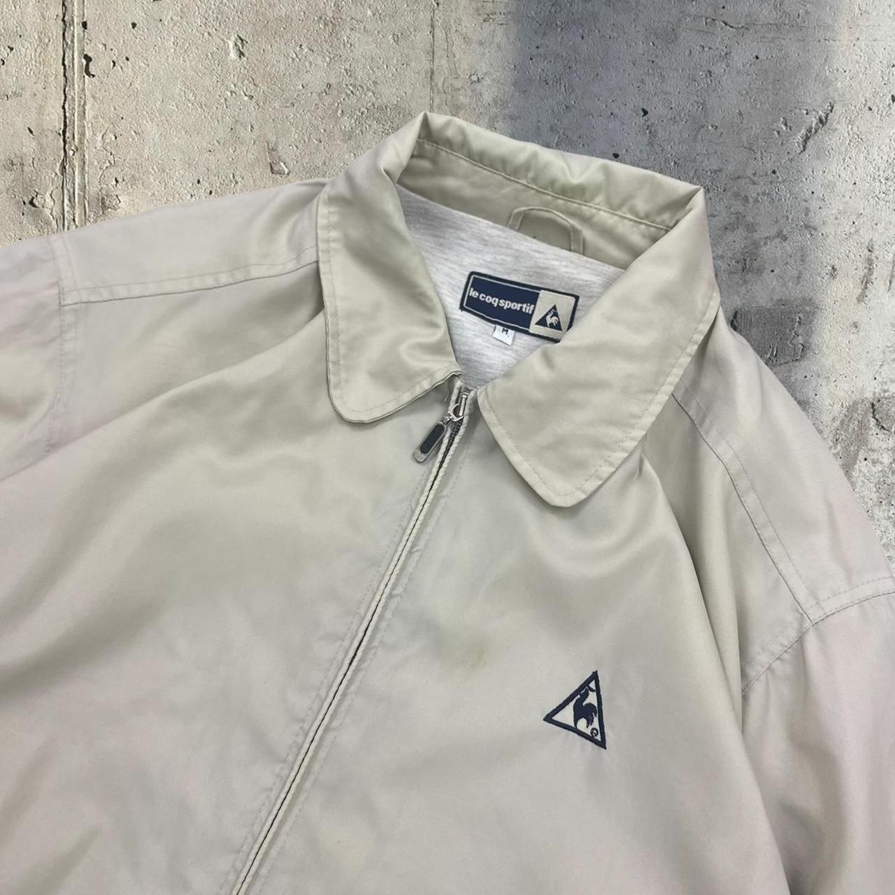 Le Coq Sportif 90s cream and navy zip up track jacket