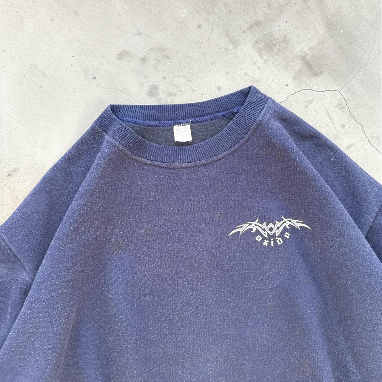 Oxido Vintage Y2K Surfwear 2000s blue dragon print sweatshirt