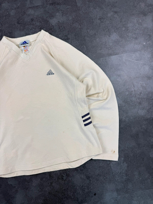 Adidas 90s Embroidered Sweatshirt Mini Logo retro y2k sportswear Cream