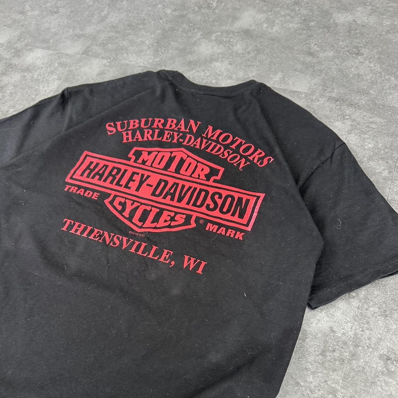 Harley Davidson 2000s biker motorcycle logo Spellout graphic T shirt