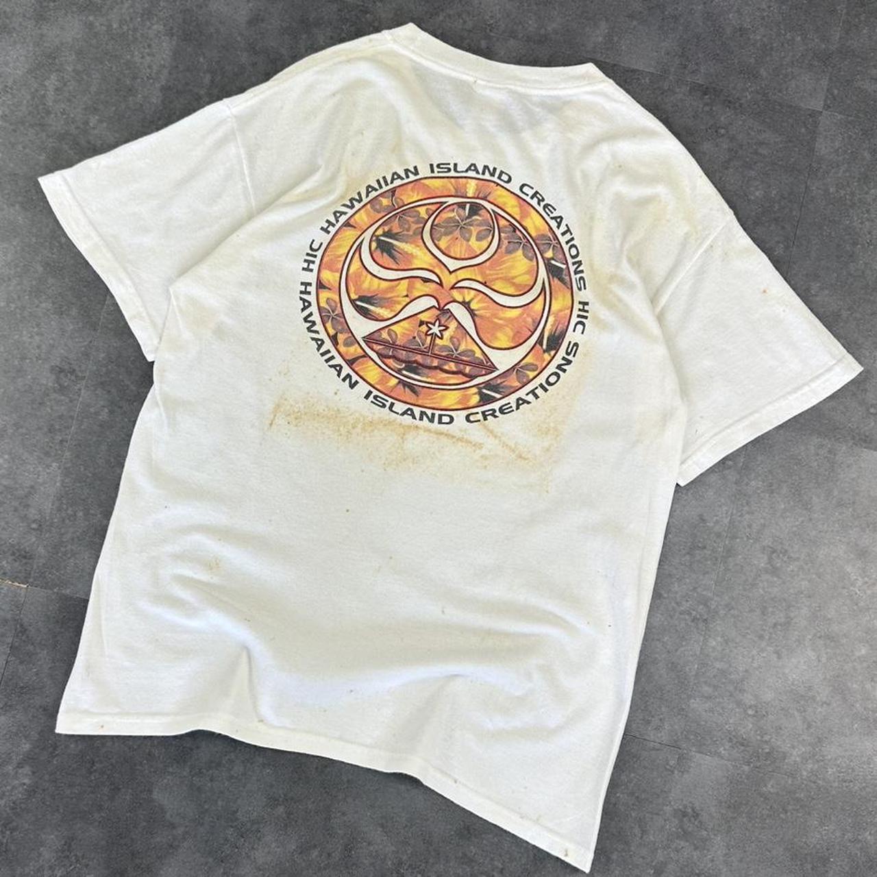 Hawaiian Island Creations 2000s Surf Print graphic logo T shirt