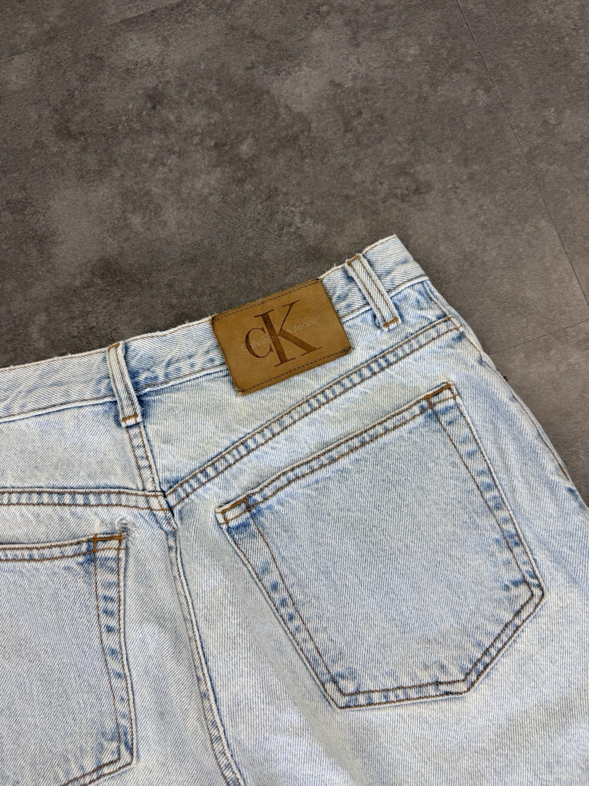 Calvin Klein Jorts Denim Jeans Shorts 90s/Y2K Baggy Made in USA Vintage 29W
