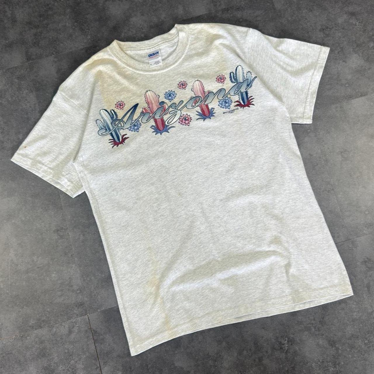 Gildan T 2000s Y2K logo Arizona cactus print design