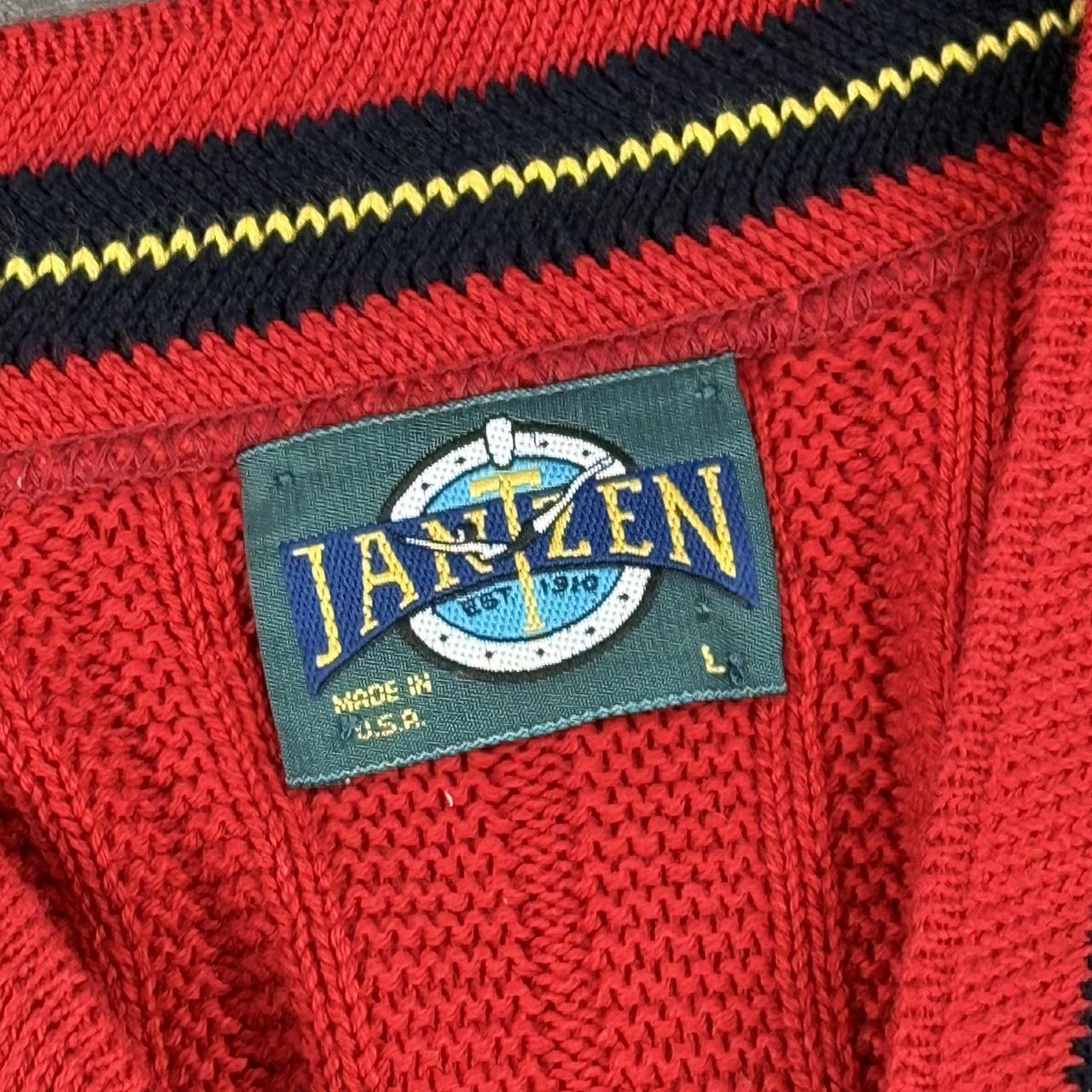 Vintage Jantzen 90s chunky knit prep polo style jumper