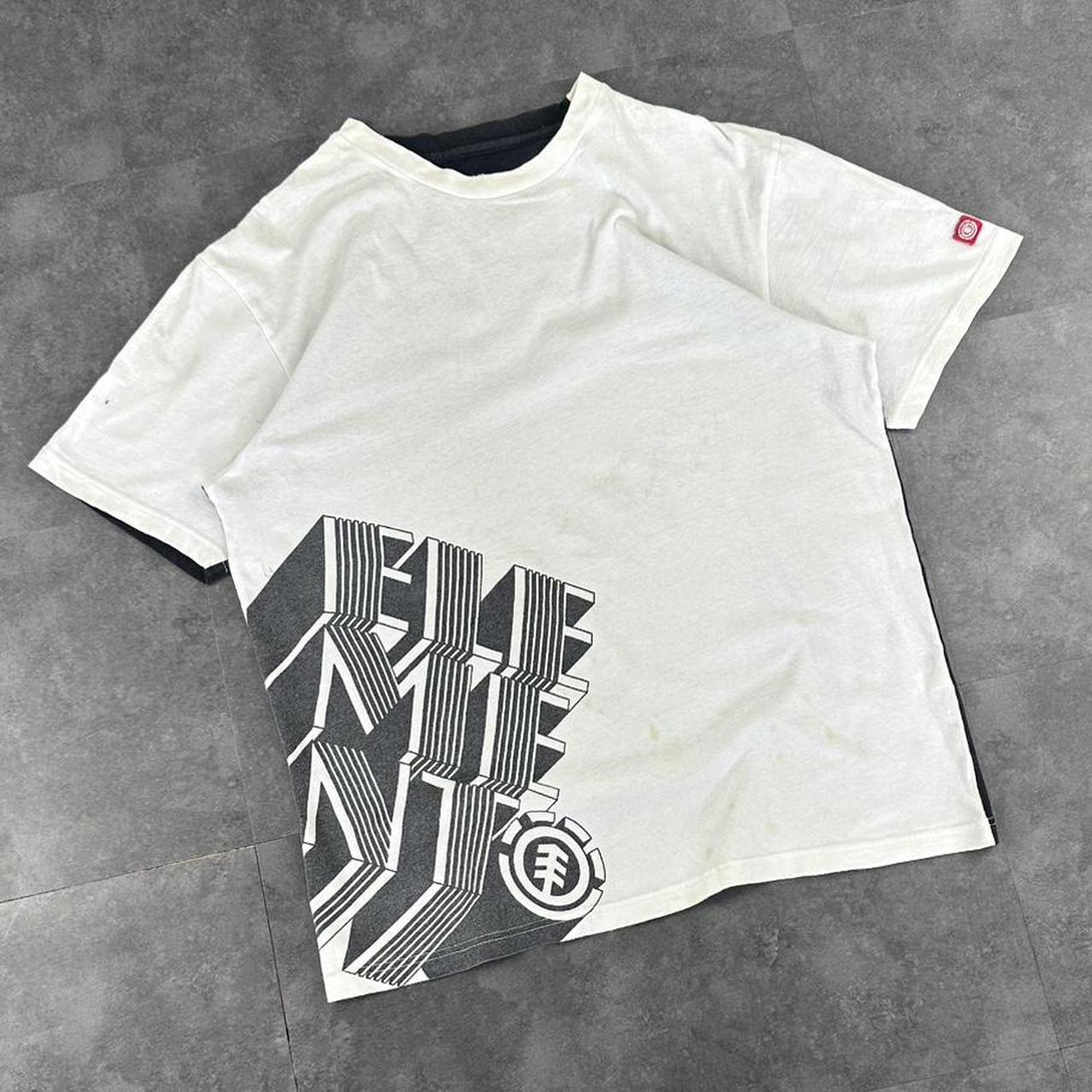 Element 2000s Arty Dual Colour print graphic logo T shirt