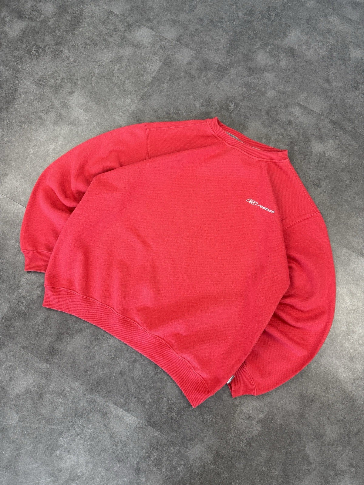 Reebok Vintage Sweatshirt 90s Y2k Embroidered Logo Red Men's Size S