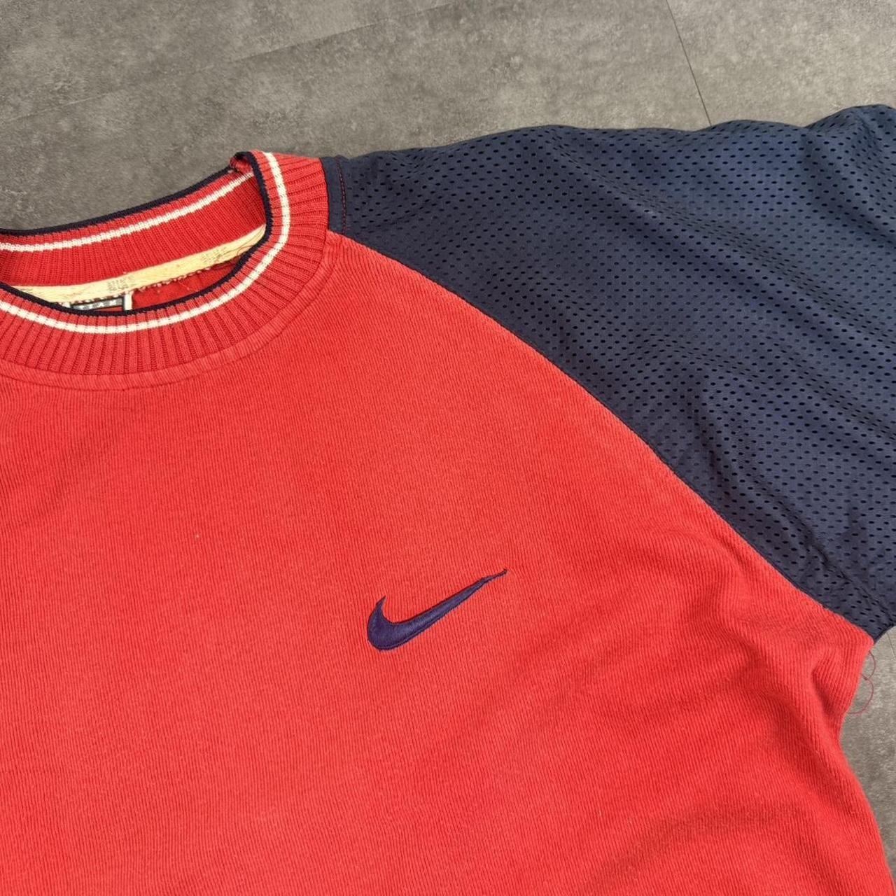 Nike vintage 90s basketball style mesh sleeve embroidered T shirt
