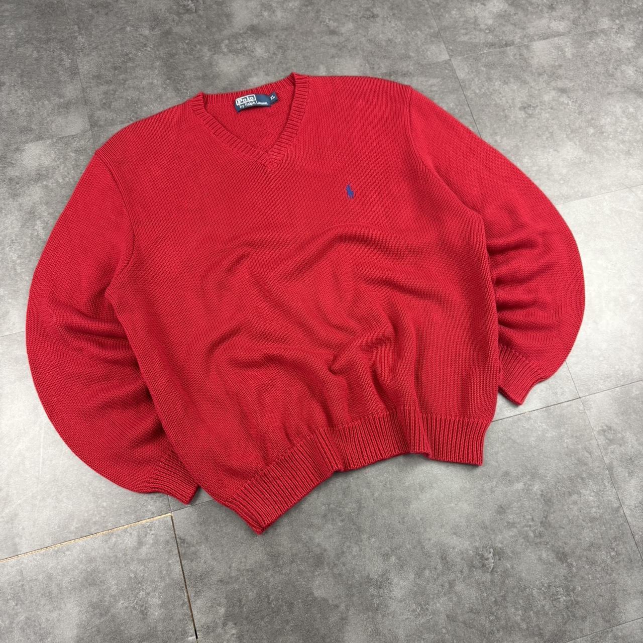 Polo Ralph Lauren 90s chunky knit v neck jumper
