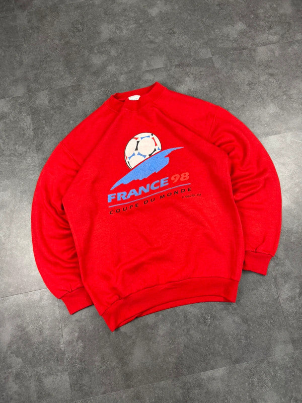 Rare Vintage France 98 World Cup Football Print Sweatshirt