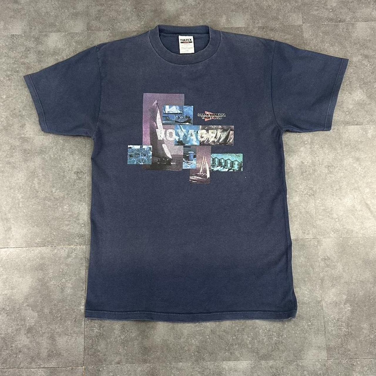 Tultex 2000s Logo Print Voyage Boat graphic logo T shirt