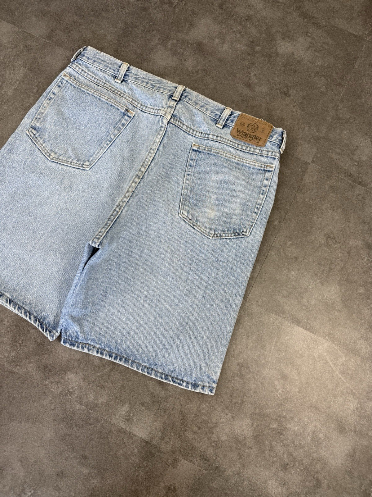 Wrangler Vintage Baggy Loose Jorts 90s Y2K Denim Jeans Shorts Skater 38W