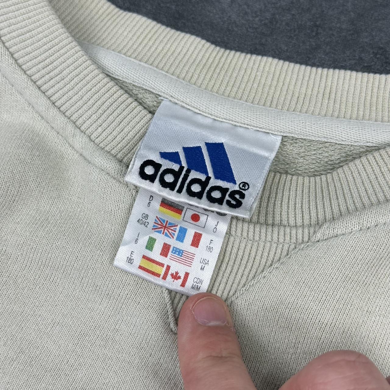 Vintage Adidas 90s embroidered pullover sportswear white sweatshirt