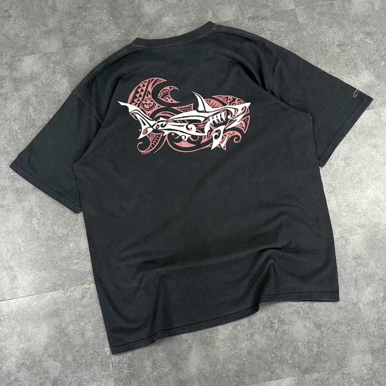 Crazy shirts 2000s Logo Print Tribal Shark graphic logo T shirt