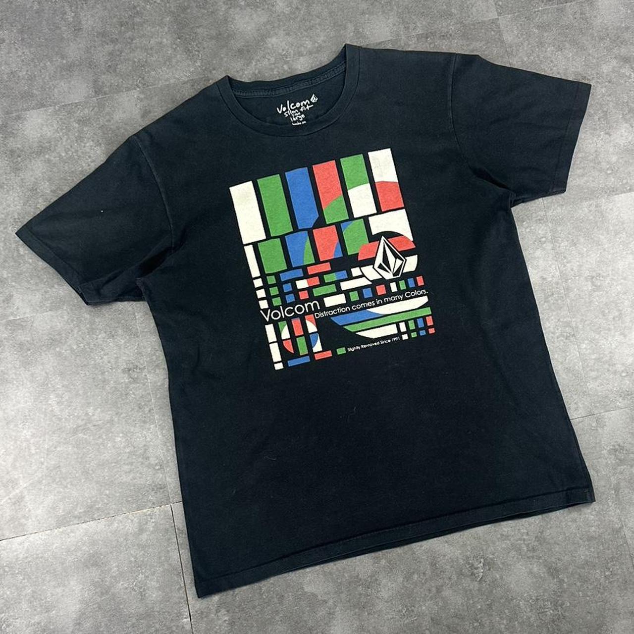 Volcom T 2000s Print RGB Arty Logo graphic T shirt