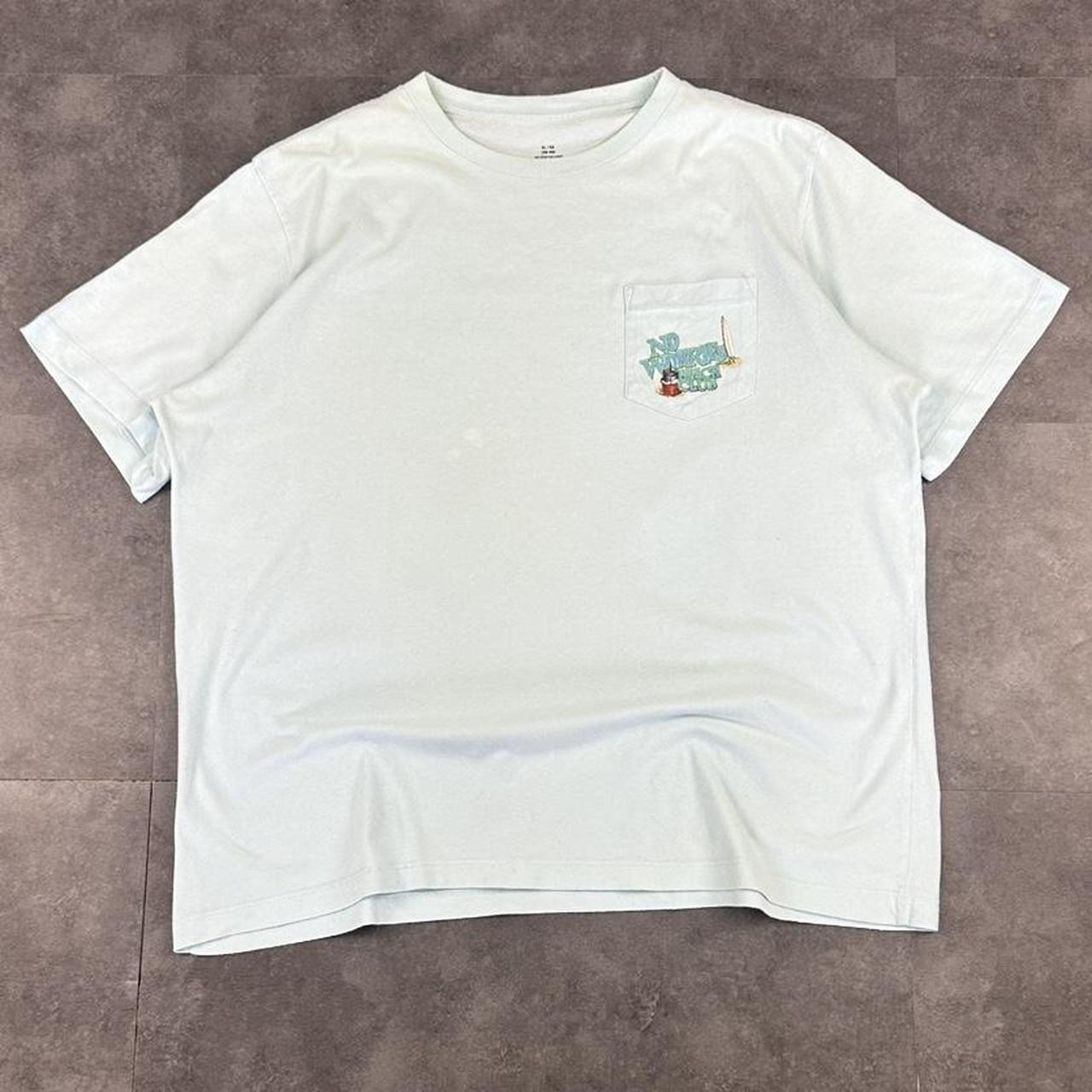 No Worries T 2000s Print Pale blue Beach Club Logo graphic T shirt