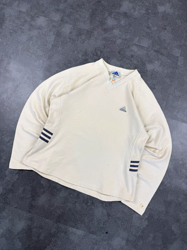 Adidas 90s Embroidered Sweatshirt Mini Logo retro y2k sportswear Cream