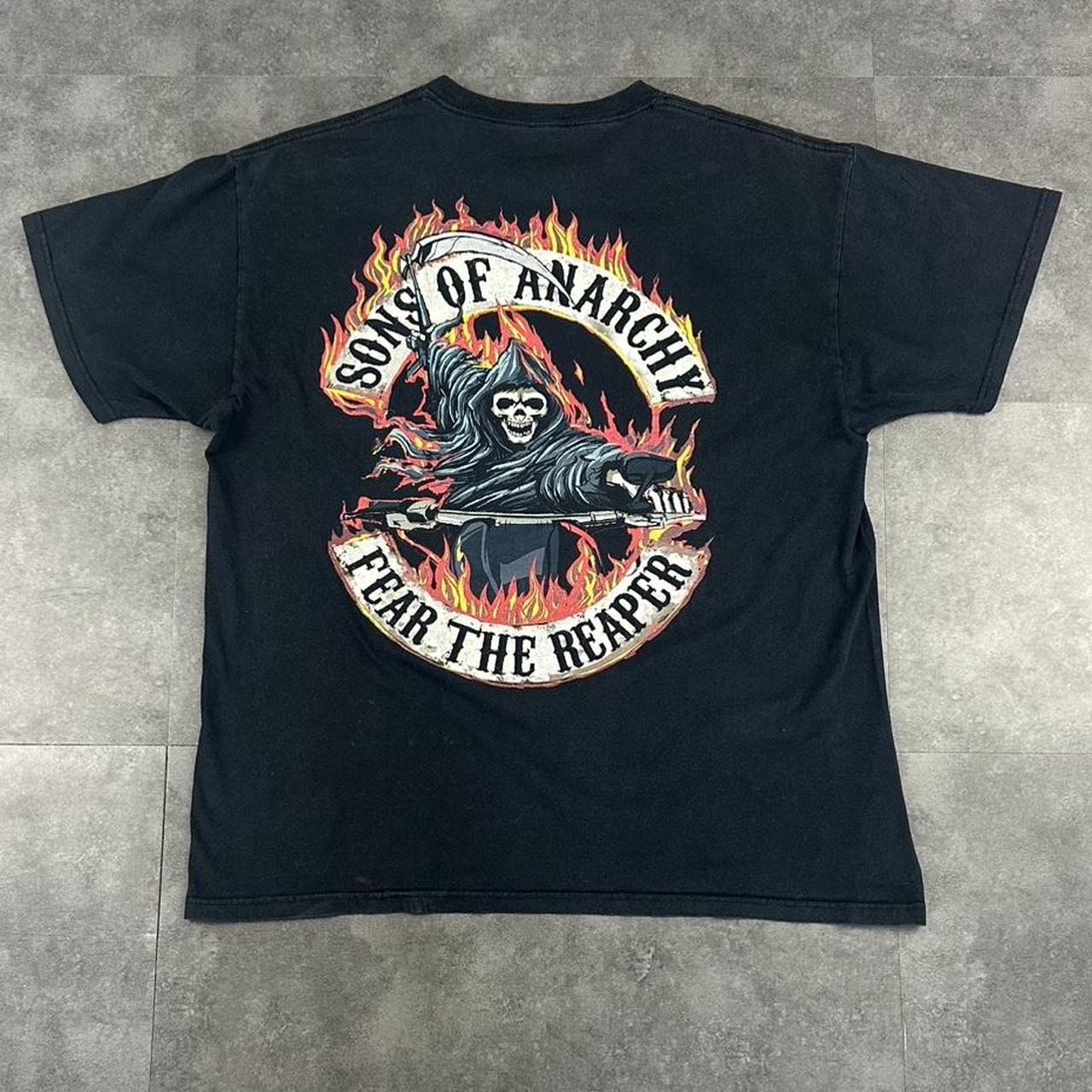 Sons of Anarchy T 2000s Print Fear the Reaper Logo design graphic T shirt