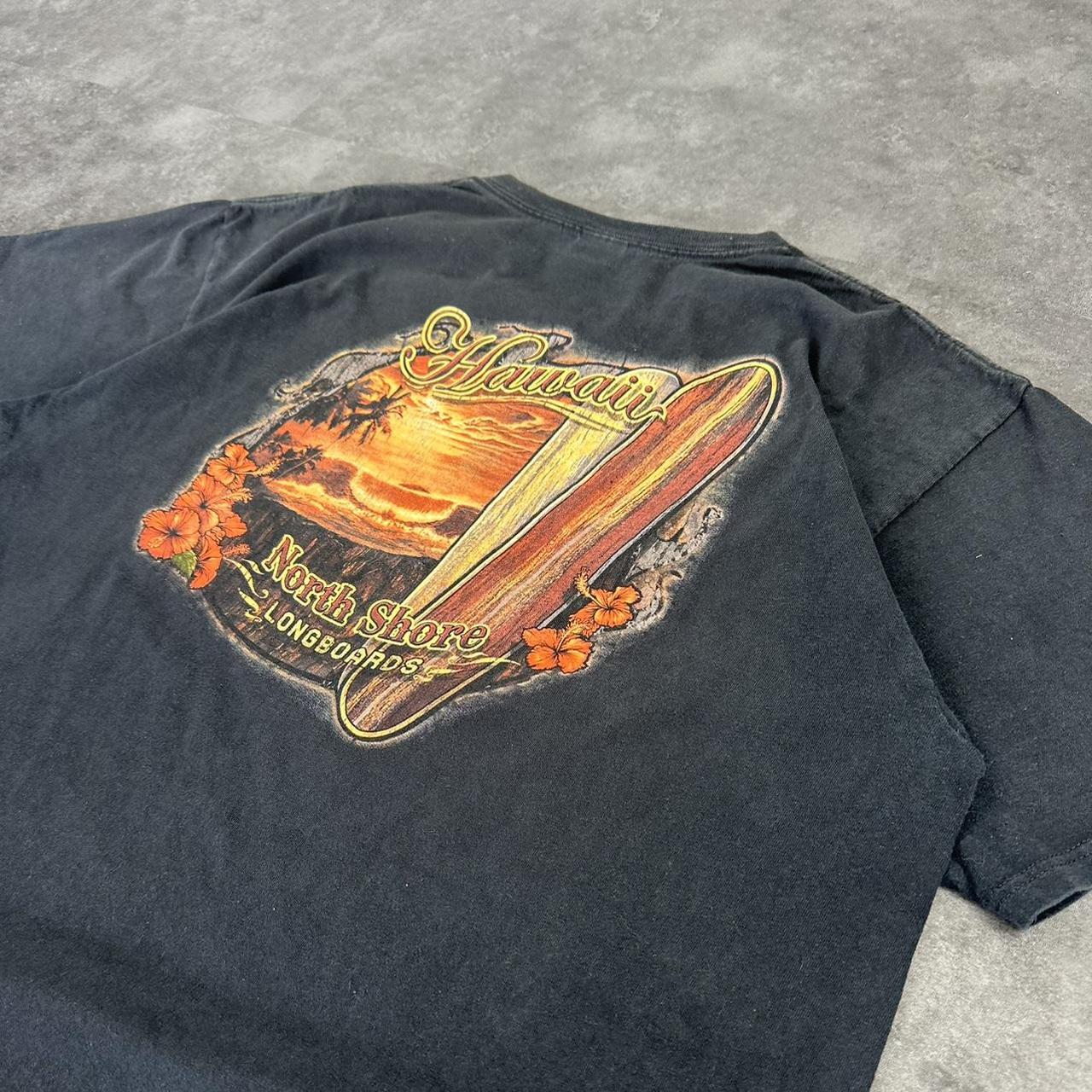 Anvil 90s Y2K Hawaii longboards Honduras print graphic logo shirt