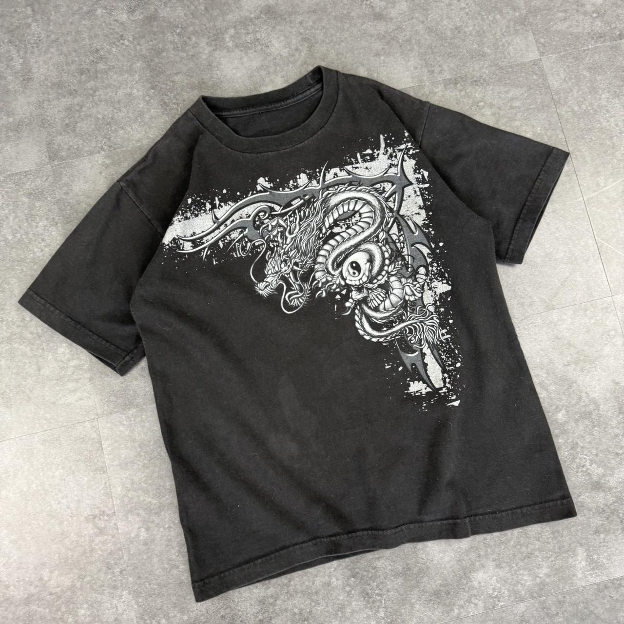 Women’s 2000s Dragon gothic Print Logo graphic T shirt