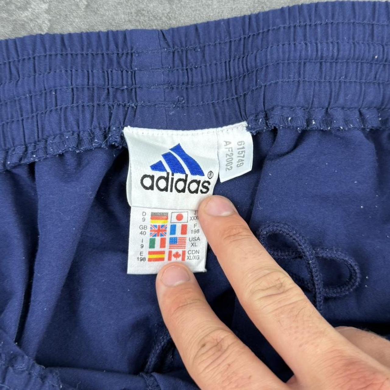 Adidas blue 2000s baggy vintage sportswear adjustable track pants