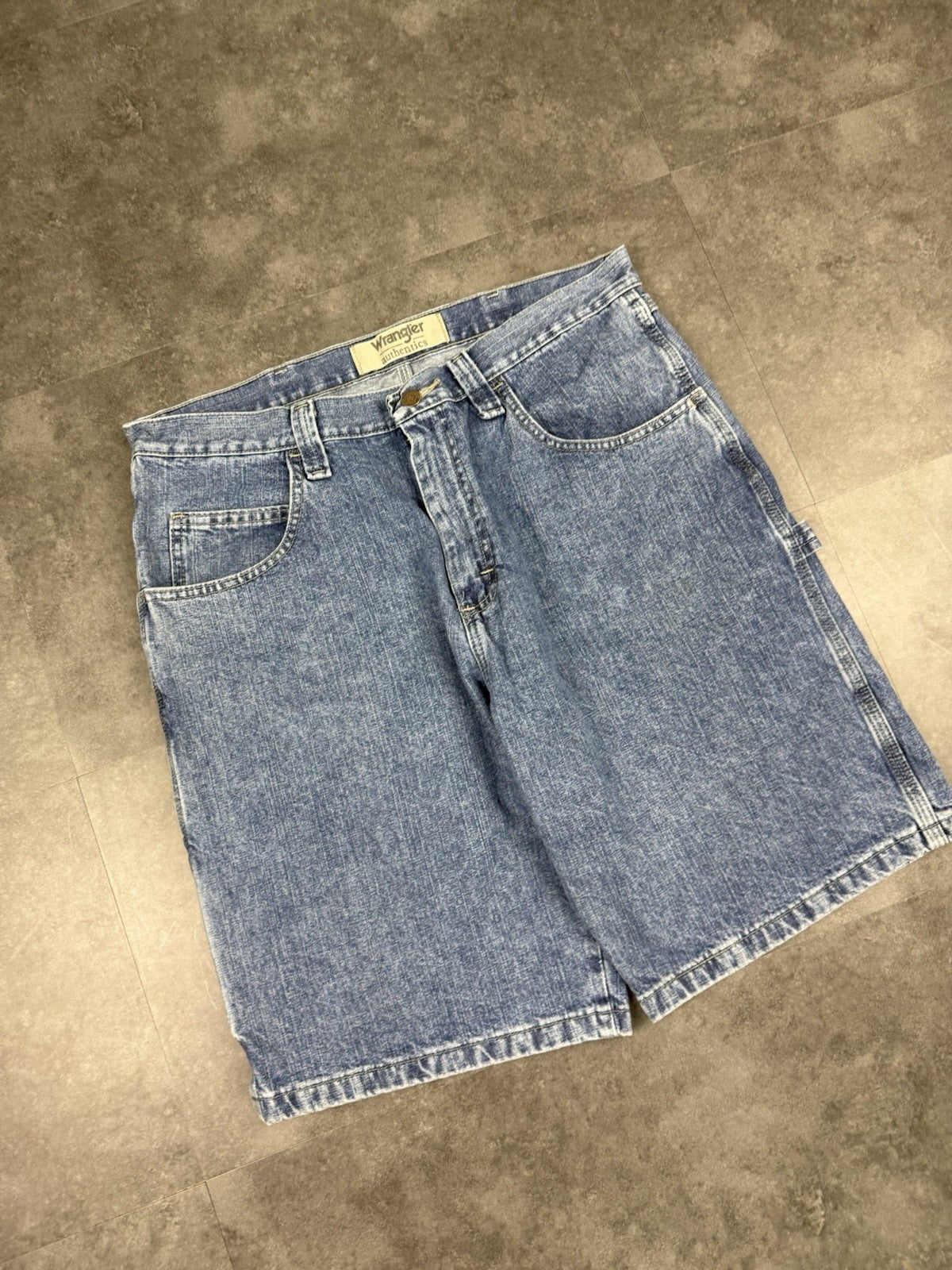 Wrangler Vintage Baggy Carpenter 90s Y2K Denim Jorts Shorts Skater Workwear 34W