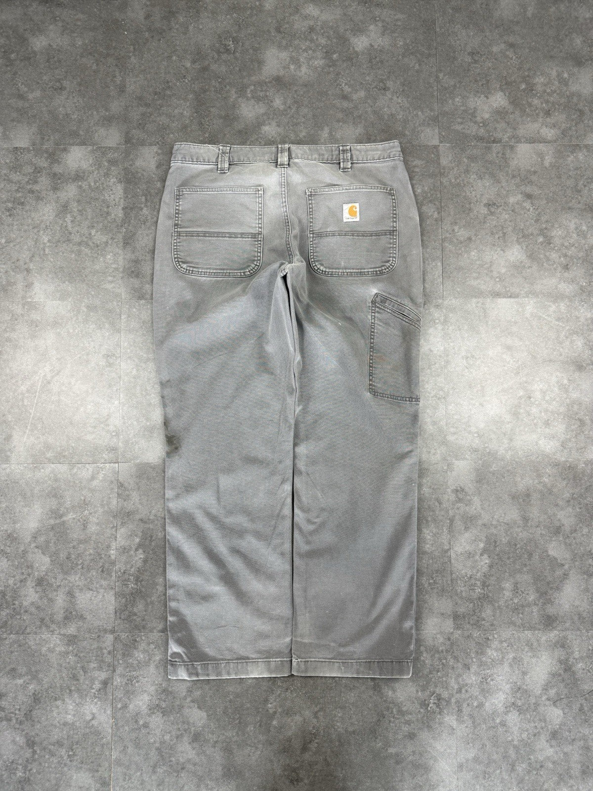 Vintage Carhartt Workwear Trousers Y2k 90s Cargo Pant Size 35w 30L Grey Mens