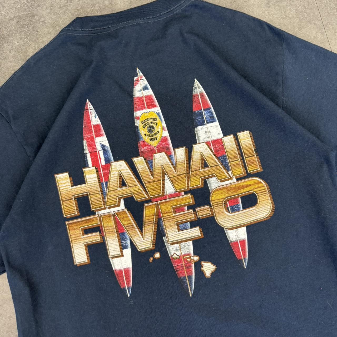 Hawaii Five O T 2000s surfwear Logo design graphic T shirt