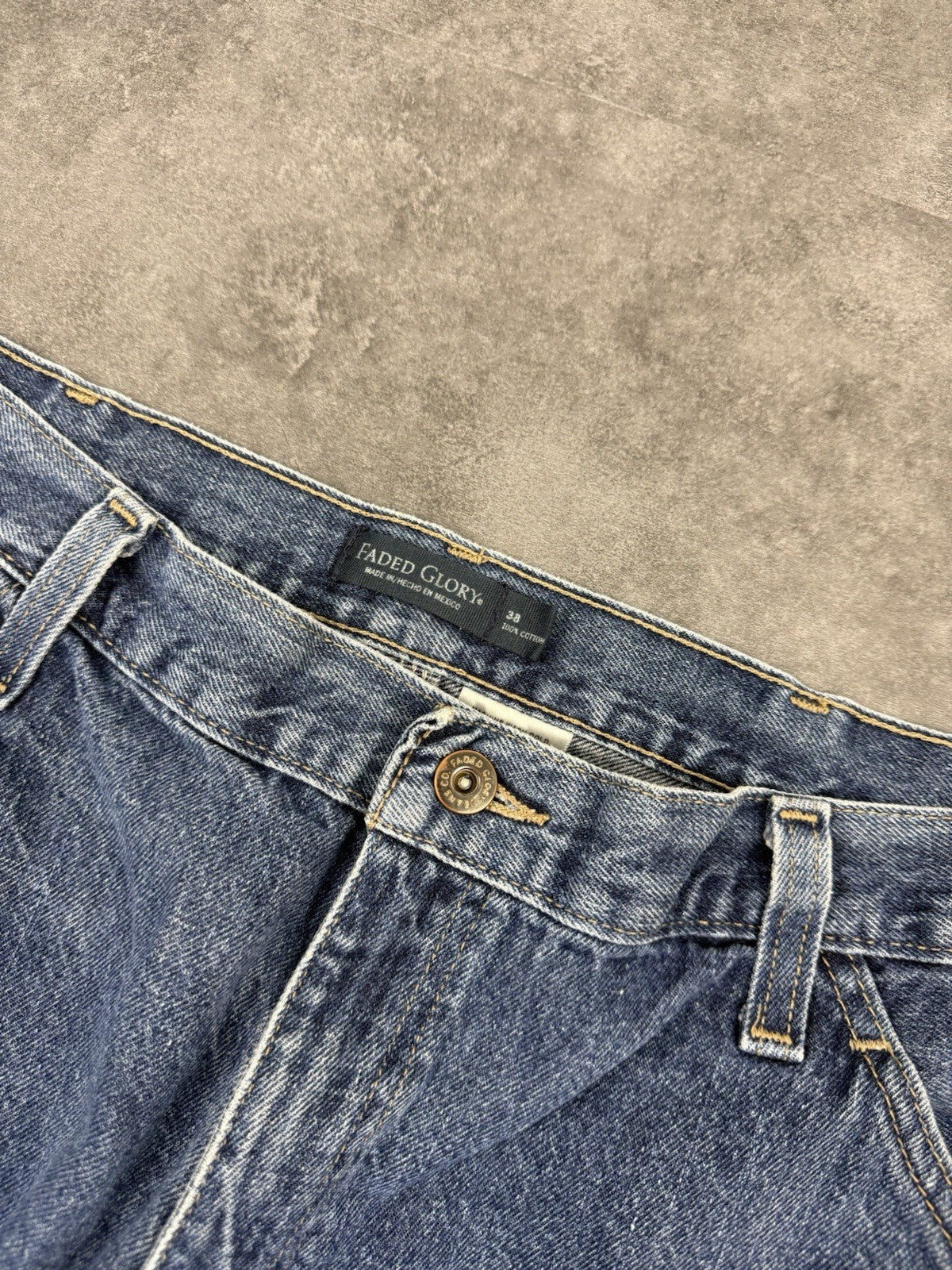 Faded Glory Vintage Baggy Carpenter 90s Y2K Denim Jorts Shorts Skate Workwear 38