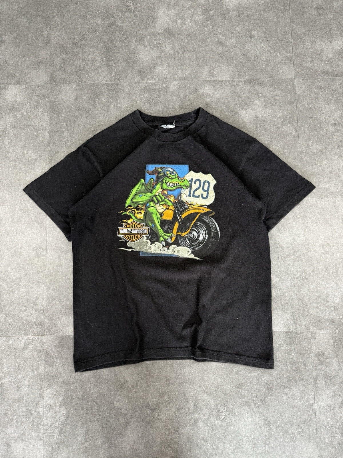 Vintage Harley Davidson T Shirt 90s Baby T Womens Dragon Biker Graphic Size S