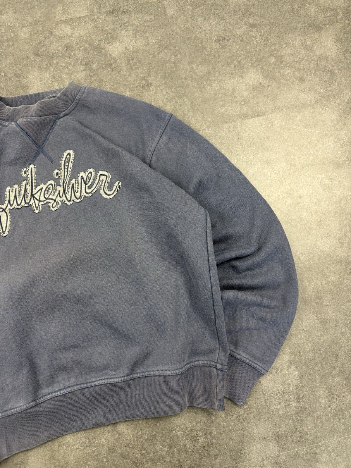 Vintage Quicksilver Sweatshirt 90s Y2k Surf Embroidered Logo Blue Size Large