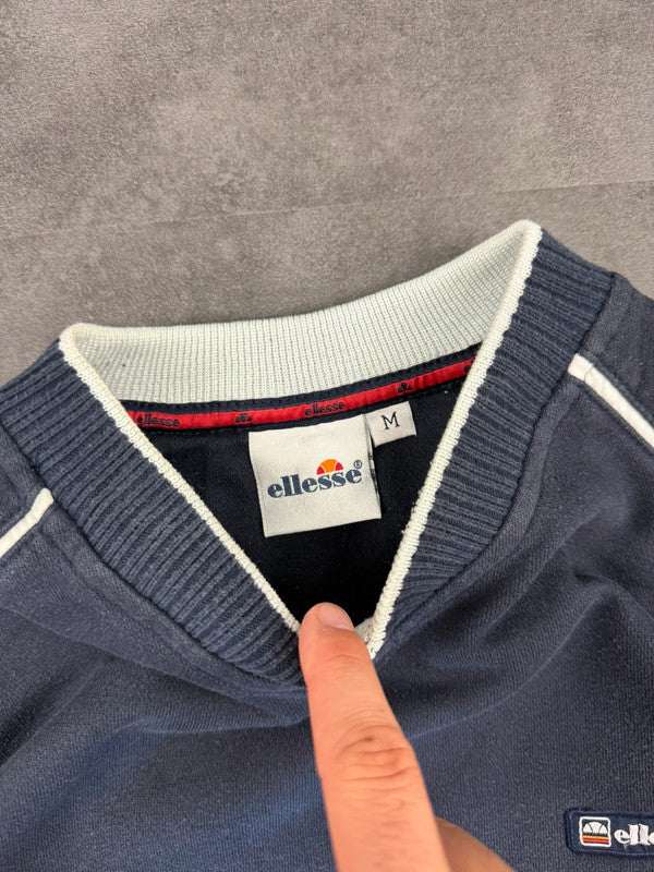 Ellesse 90s Vintage Sweatshirt y2k Embroidered Sweatshirt V Neck