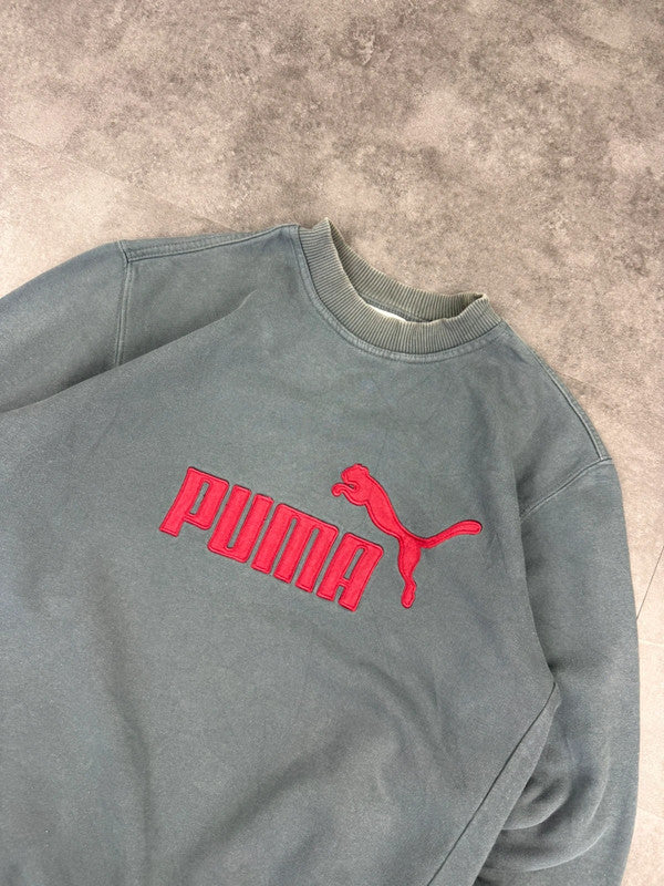 Puma Vintage 90s Embroidered Spellout Sweatshirt Y2k Sportswear