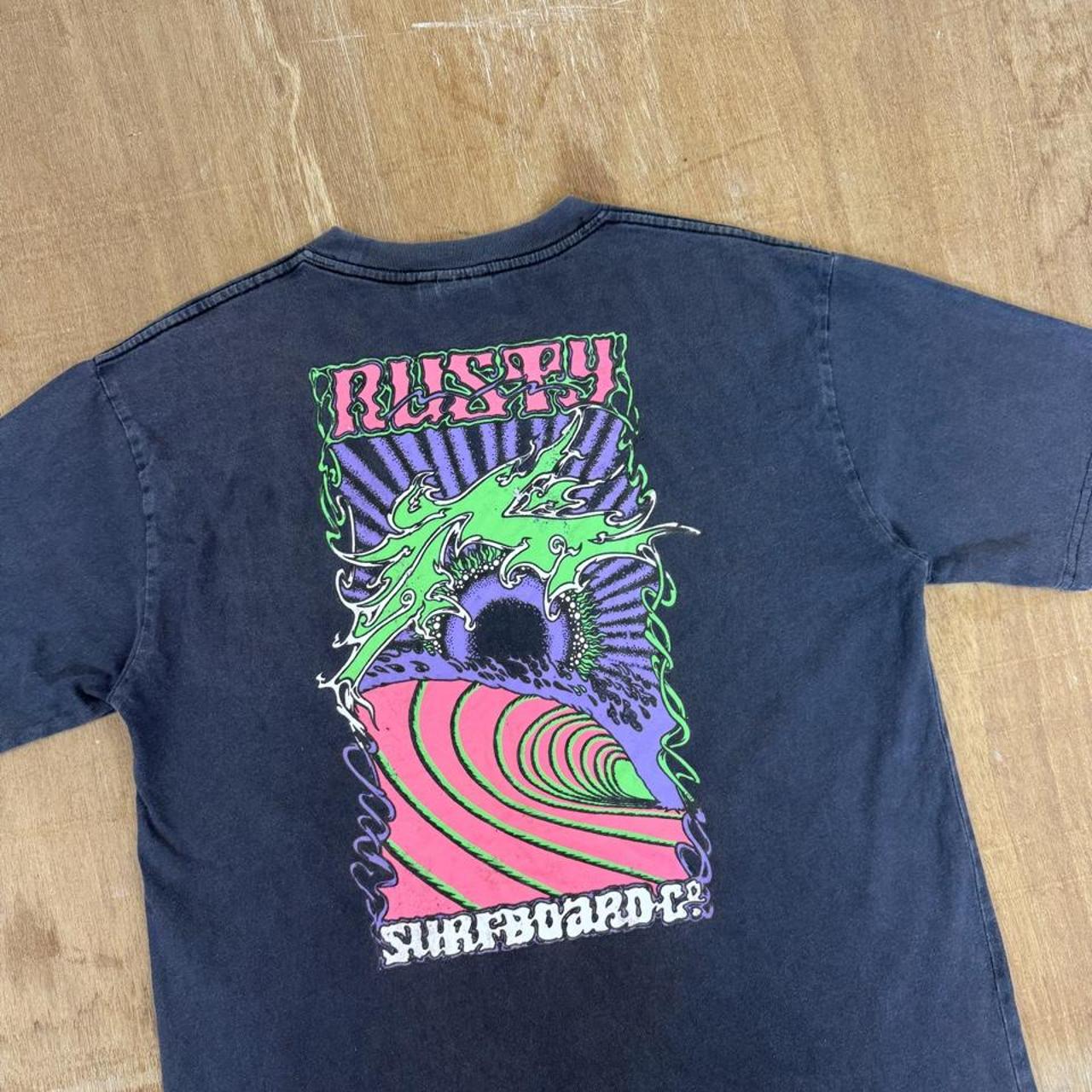 Rusty surfboard gothic Surfwear black and purple Y2K T Shirt